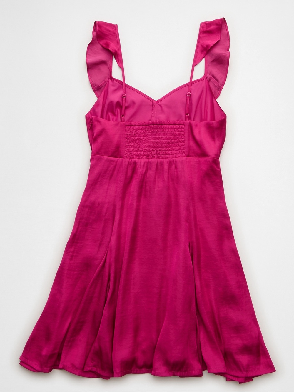 NWT AE Silky Pink Ruffle Babydoll Minidress - Picture 4 of 15